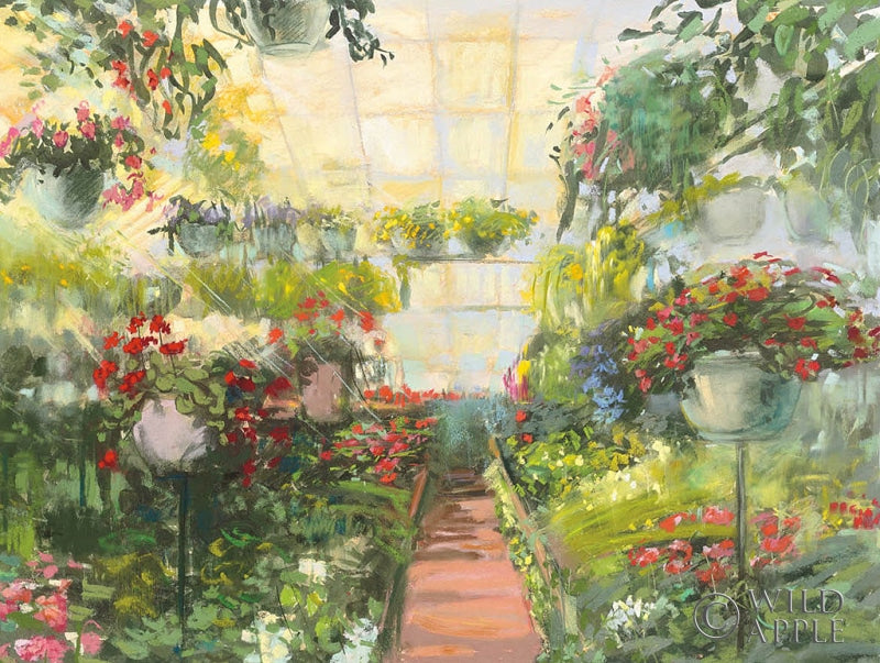 Reproduction of Greenhouse Flowers Crop by Carol Rowan - Wall Decor Art