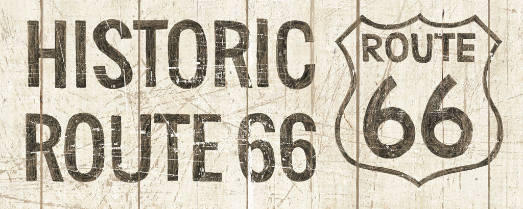 Reproduction of Flea Market Road Sign Route 66 by Wild Apple Portfolio - Wall Decor Art