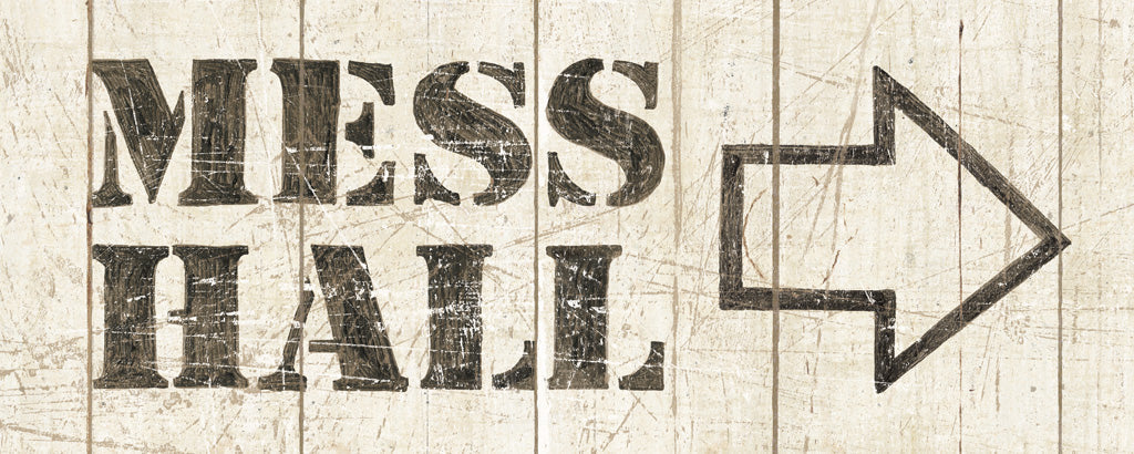 Reproduction of Flea Market Road Sign Mess Hall by Wild Apple Portfolio - Wall Decor Art