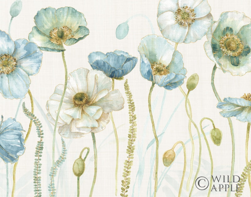 Reproduction of My Greenhouse Flowers I on Linen Cream Crop by Lisa Audit - Wall Decor Art