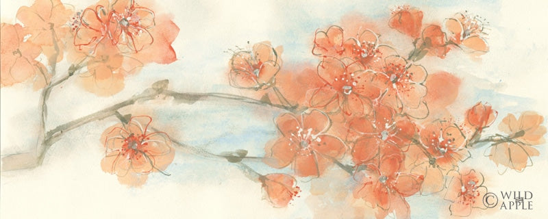 Reproduction of Peach Blossoms I Flipped Crop by Chris Paschke - Wall Decor Art