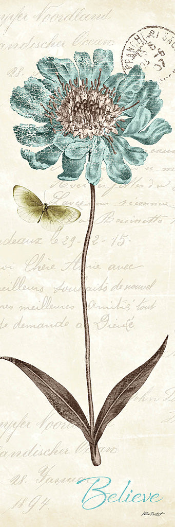 Reproduction of Slated Blue Panel IV Believe by Katie Pertiet - Wall Decor Art