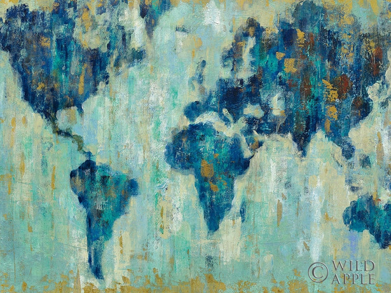 Reproduction of Map of the World by Silvia Vassileva - Wall Decor Art