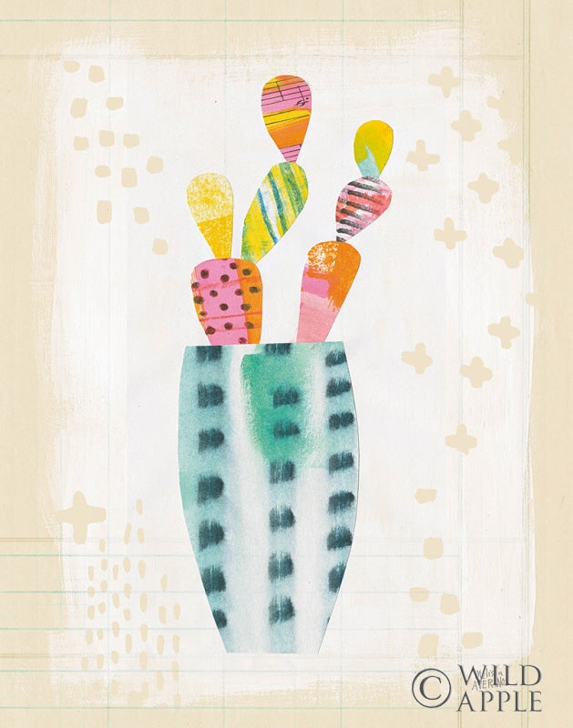 Reproduction of Collage Cactus I on Graph Paper by Melissa Averinos - Wall Decor Art