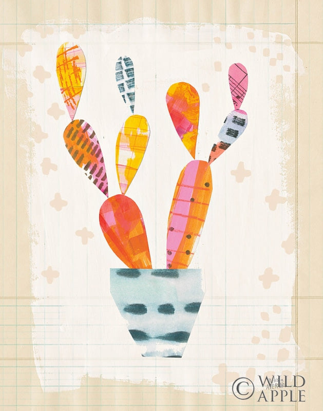 Reproduction of Collage Cactus IV on Graph Paper by Melissa Averinos - Wall Decor Art