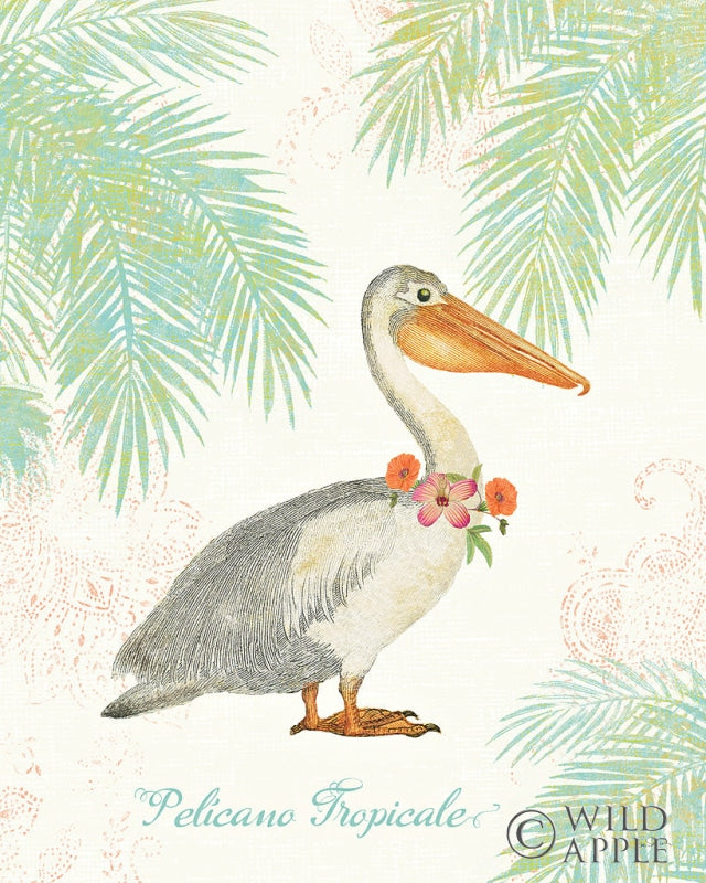 Reproduction of Flamingo Tropicale I by Sue Schlabach - Wall Decor Art