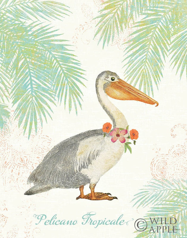 Reproduction of Flamingo Tropicale I by Sue Schlabach - Wall Decor Art