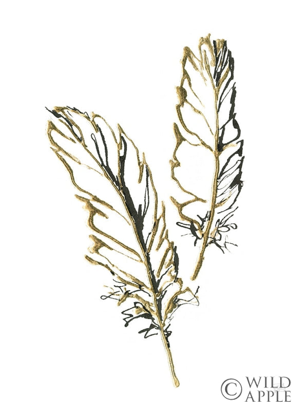 Reproduction of Gilded Barn Owl Feather by Chris Paschke - Wall Decor Art