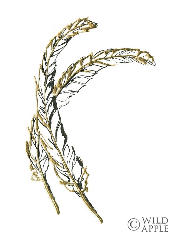 Reproduction of Gilded Hackles Feather by Chris Paschke - Wall Decor Art