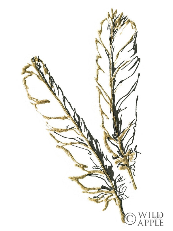 Reproduction of Gilded Red Tailed Hawk Feather by Chris Paschke - Wall Decor Art