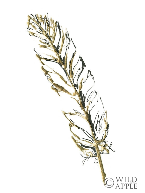 Reproduction of Gilded Turkey Feather II by Chris Paschke - Wall Decor Art