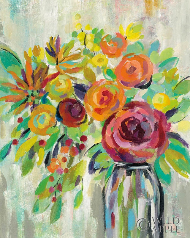 Reproduction of Flower Still Life II by Silvia Vassileva - Wall Decor Art