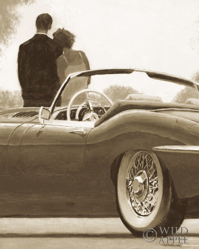 Reproduction of A Ride in Paris I Sepia Crop by Marco Fabiano - Wall Decor Art