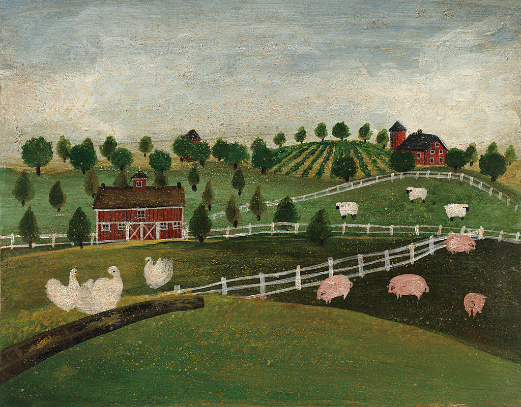 Reproduction of A Day at the Farm I by David Carter Brown - Wall Decor Art