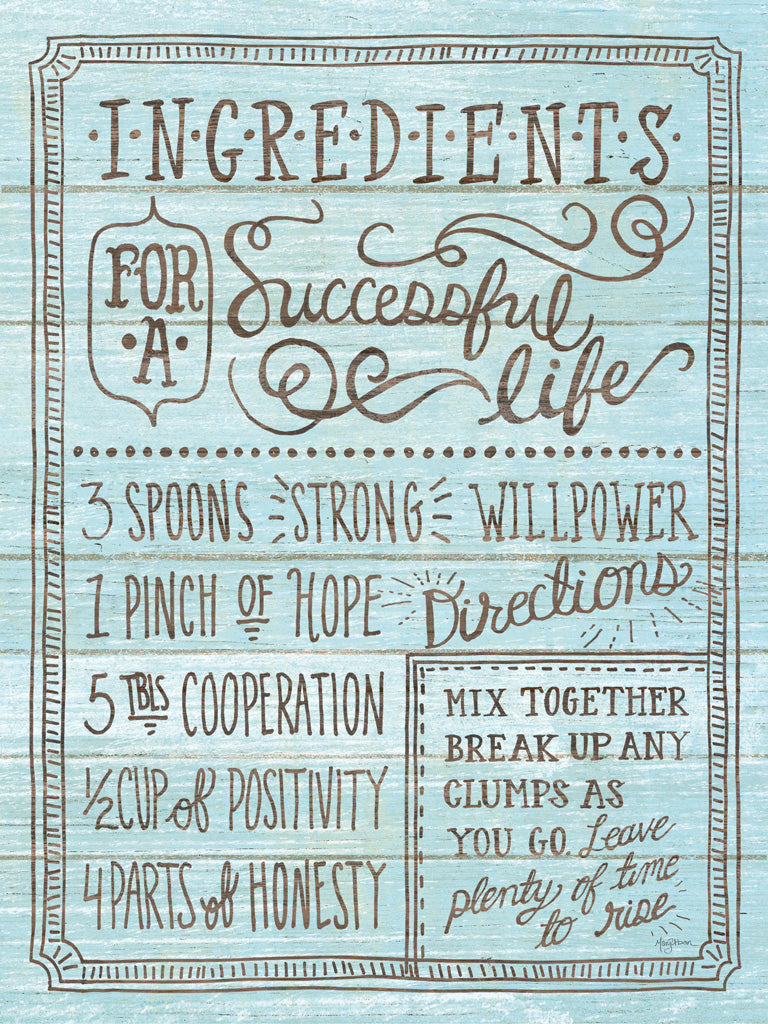 Reproduction of Ingredients For Life I Blue by Mary Urban - Wall Decor Art