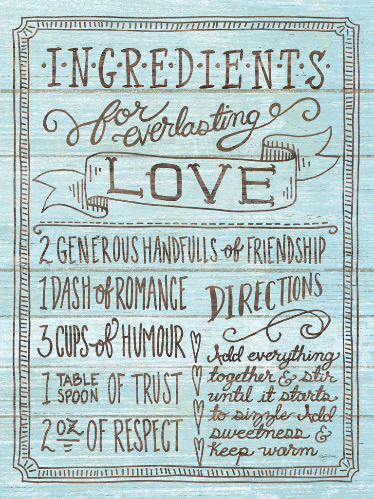 Reproduction of Ingredients For Life III Blue by Mary Urban - Wall Decor Art