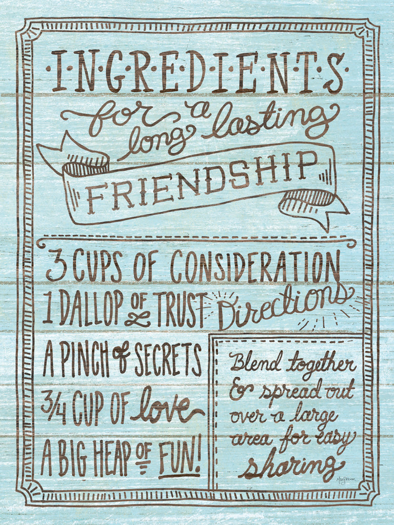 Reproduction of Ingredients For Life IV Blue by Mary Urban - Wall Decor Art