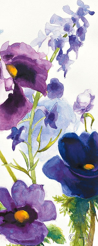 Reproduction of Blue and Purple Mixed Garden I Panel II by Shirley Novak - Wall Decor Art