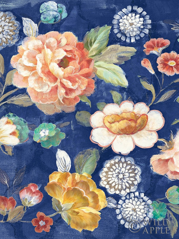 Reproduction of Garden of Delight Indigo II by Danhui Nai - Wall Decor Art