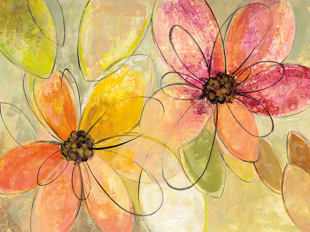 Reproduction of Neon Floral Crop by Silvia Vassileva - Wall Decor Art