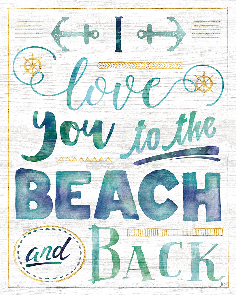 Reproduction of Coastal Words I on Wood by Jess Aiken - Wall Decor Art