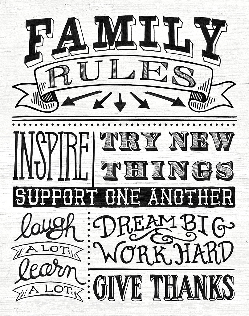 Reproduction of Family Rules II by Mary Urban - Wall Decor Art