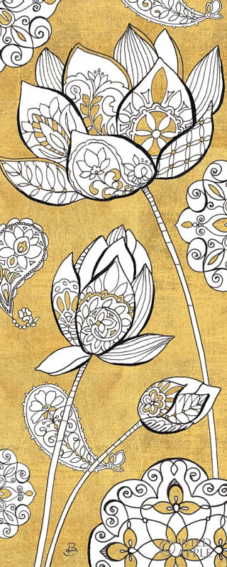 Reproduction of Color my World Lotus II Gold by Daphne Brissonnet - Wall Decor Art