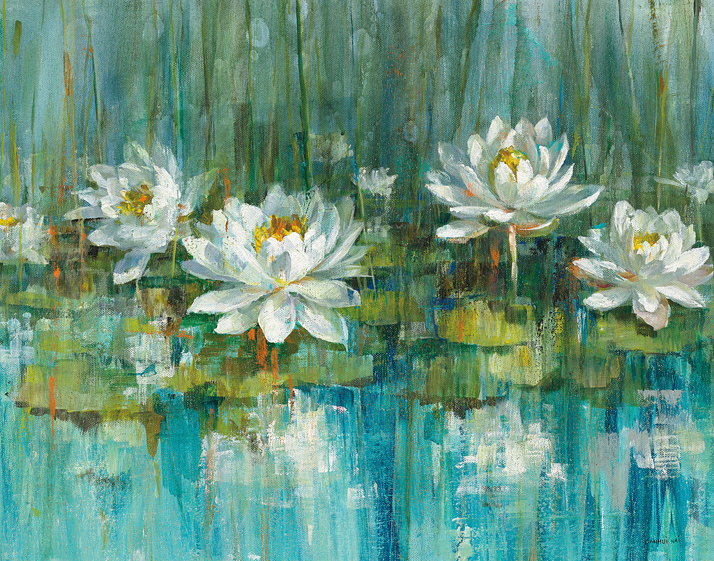Reproduction of Water Lily Pond v2 Crop by Danhui Nai - Wall Decor Art