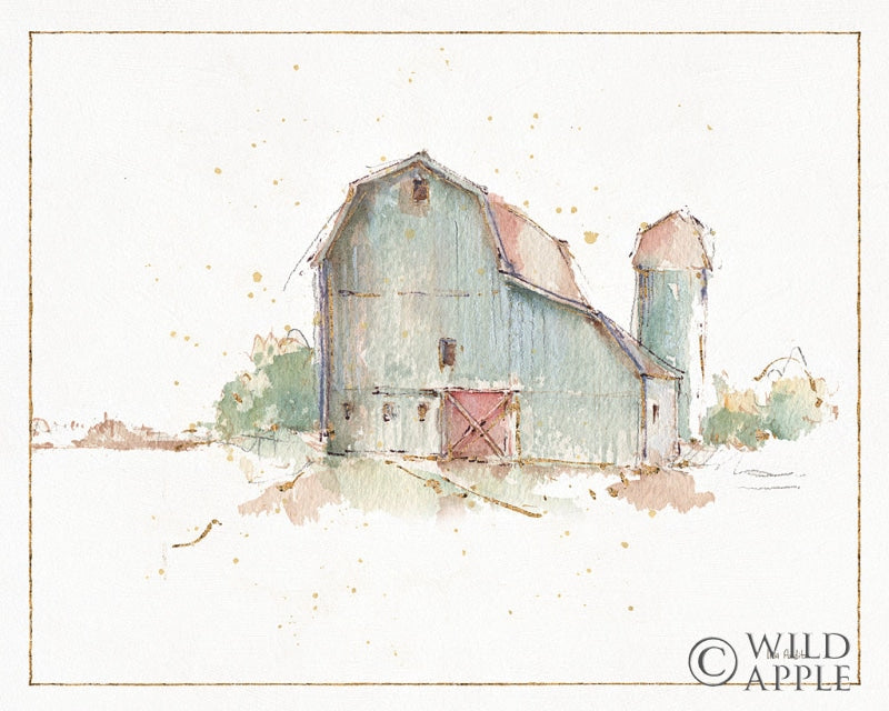 Reproduction of Farm Friends XIV Barn by Lisa Audit - Wall Decor Art