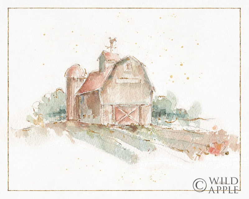 Reproduction of Farm Friends XV Barn by Lisa Audit - Wall Decor Art