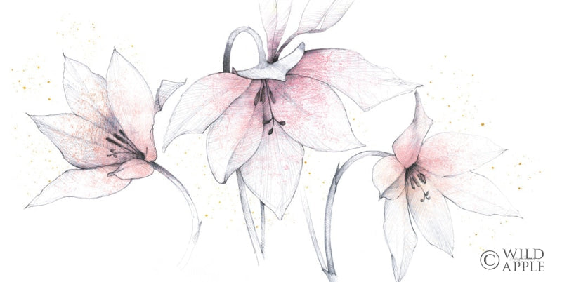 Reproduction of Pink Graphite Floral Trio by Avery Tillmon - Wall Decor Art