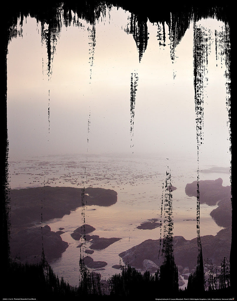 Reproduction of Painted Seaside II on Black by Laura Marshall - Wall Decor Art