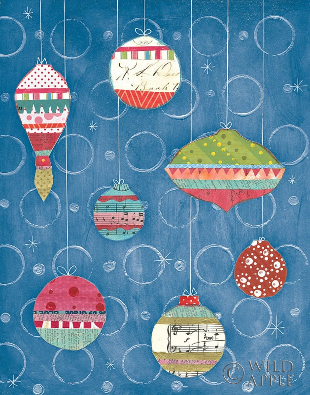 Reproduction of Retro Ornaments I Blue by Courtney Prahl - Wall Decor Art