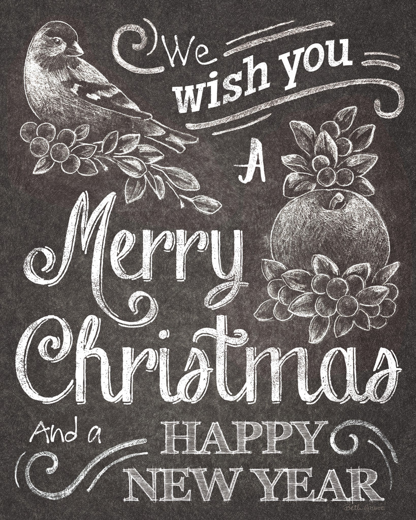 Reproduction of Chalkboard Christmas Sayings I by Beth Grove - Wall Decor Art