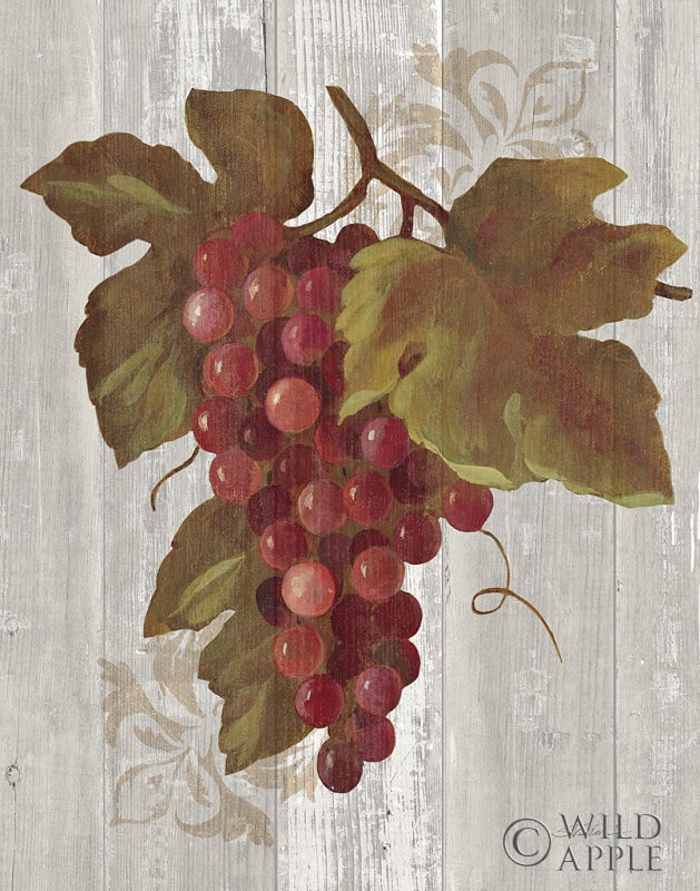 Reproduction of Autumn Grapes III on Wood by Silvia Vassileva - Wall Decor Art