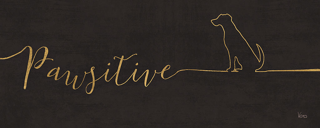 Reproduction of Underlined Dogs I Black by Veronique Charron - Wall Decor Art