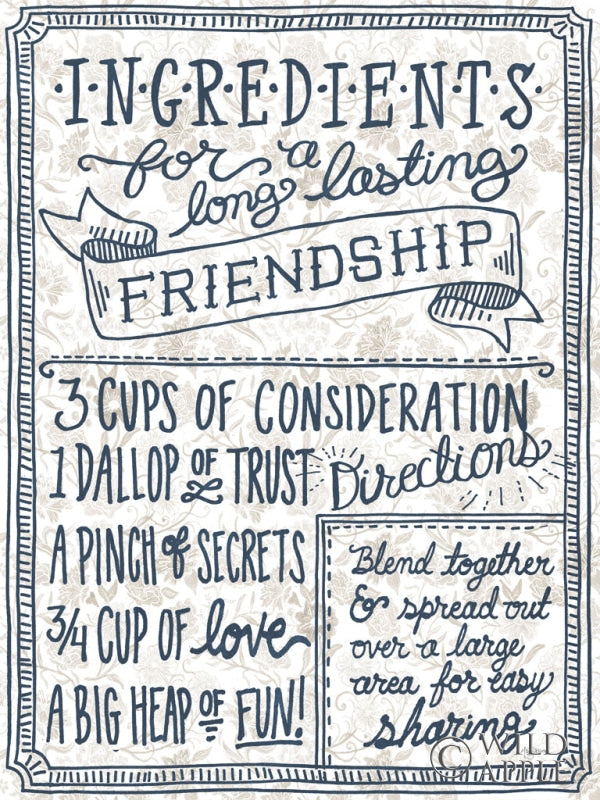 Reproduction of Ingredients For Life Ditzy Floral IV Neutral by Mary Urban - Wall Decor Art