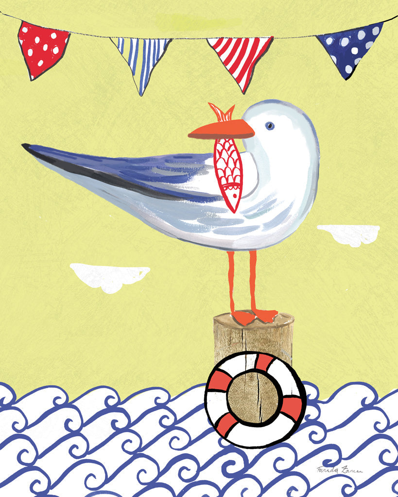 Reproduction of Coastal Bird II by Farida Zaman - Wall Decor Art