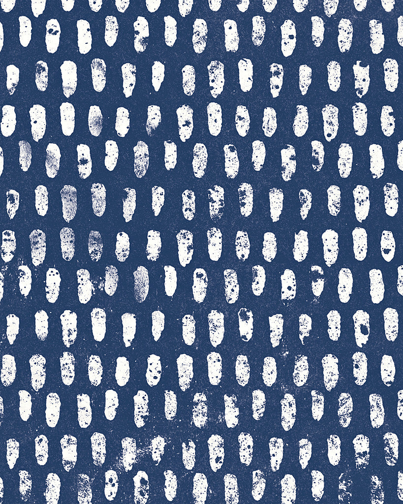 Reproduction of Mark Making Tile Pattern V Dark Blue Crop by Moira Hershey - Wall Decor Art