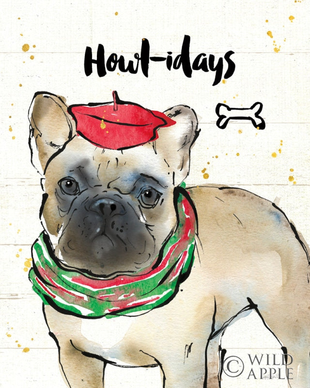 Reproduction of Strike a Paws VI - Happy Howl-idays by Anne Tavoletti - Wall Decor Art