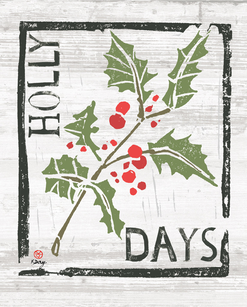 Reproduction of Winter Days II on Gray Wood by Kellie Day - Wall Decor Art