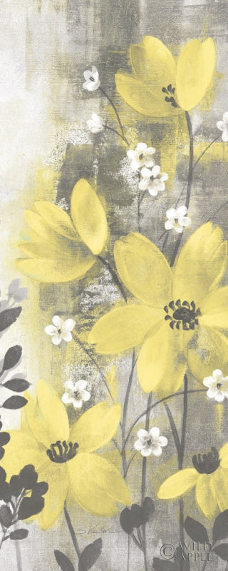 Reproduction of Floral Symphony Yellow Gray Crop I by Silvia Vassileva - Wall Decor Art
