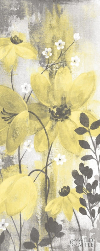 Reproduction of Floral Symphony Yellow Gray Crop II by Silvia Vassileva - Wall Decor Art