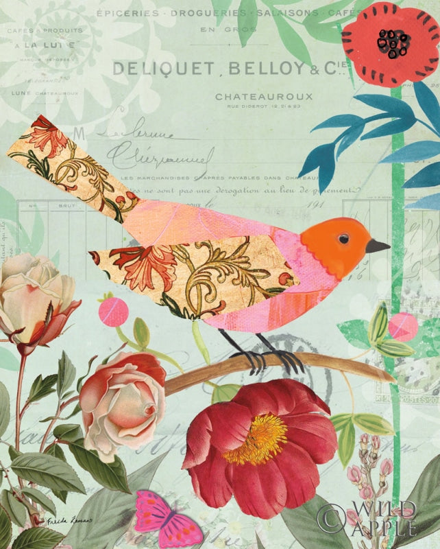 Reproduction of Collage Bird Crop by Farida Zaman - Wall Decor Art