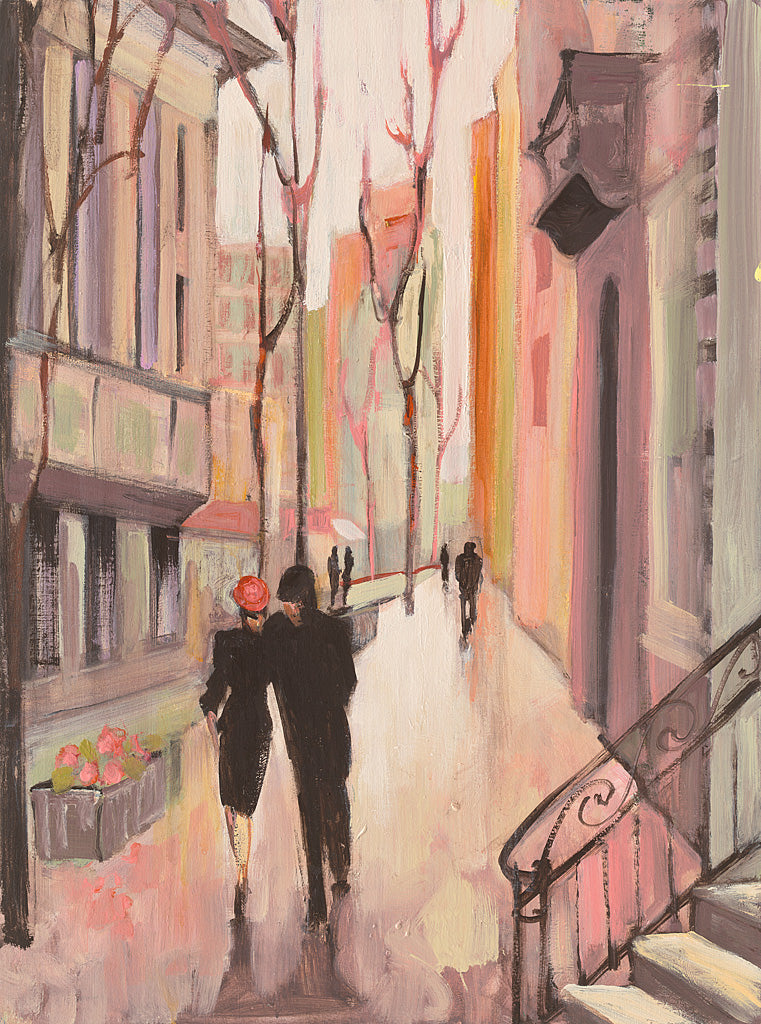 Reproduction of Village Promenade Pink by Julia Purinton - Wall Decor Art