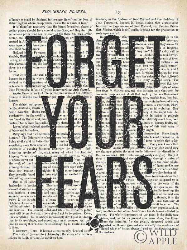 Reproduction of Forget Your Fears Newsprint by Moira Hershey - Wall Decor Art