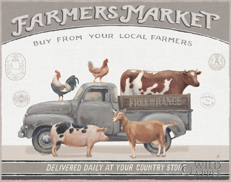 Reproduction of Vintage Farm I v2 by Daphne Brissonnet - Wall Decor Art