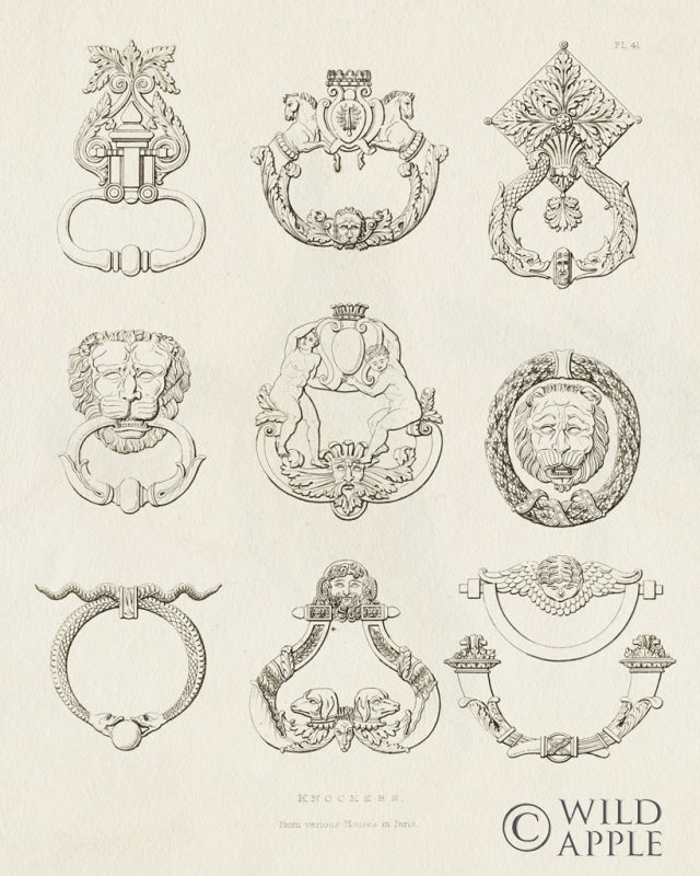 Reproduction of Ornamental Metal Work XLI Light by Wild Apple Portfolio - Wall Decor Art