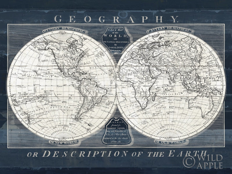 Reproduction of Old World Globe v2 by Wild Apple Portfolio - Wall Decor Art