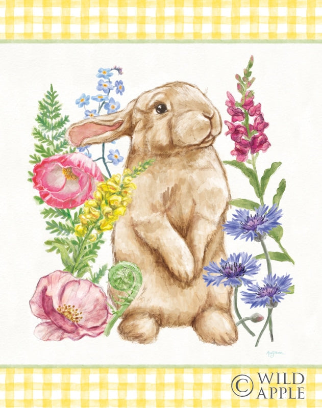 Reproduction of Sunny Bunny III Checker Border by Mary Urban - Wall Decor Art
